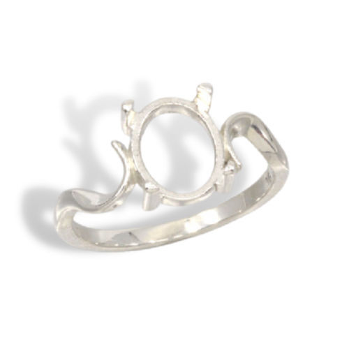 Oval Cabochon Swirl Ring Mounting