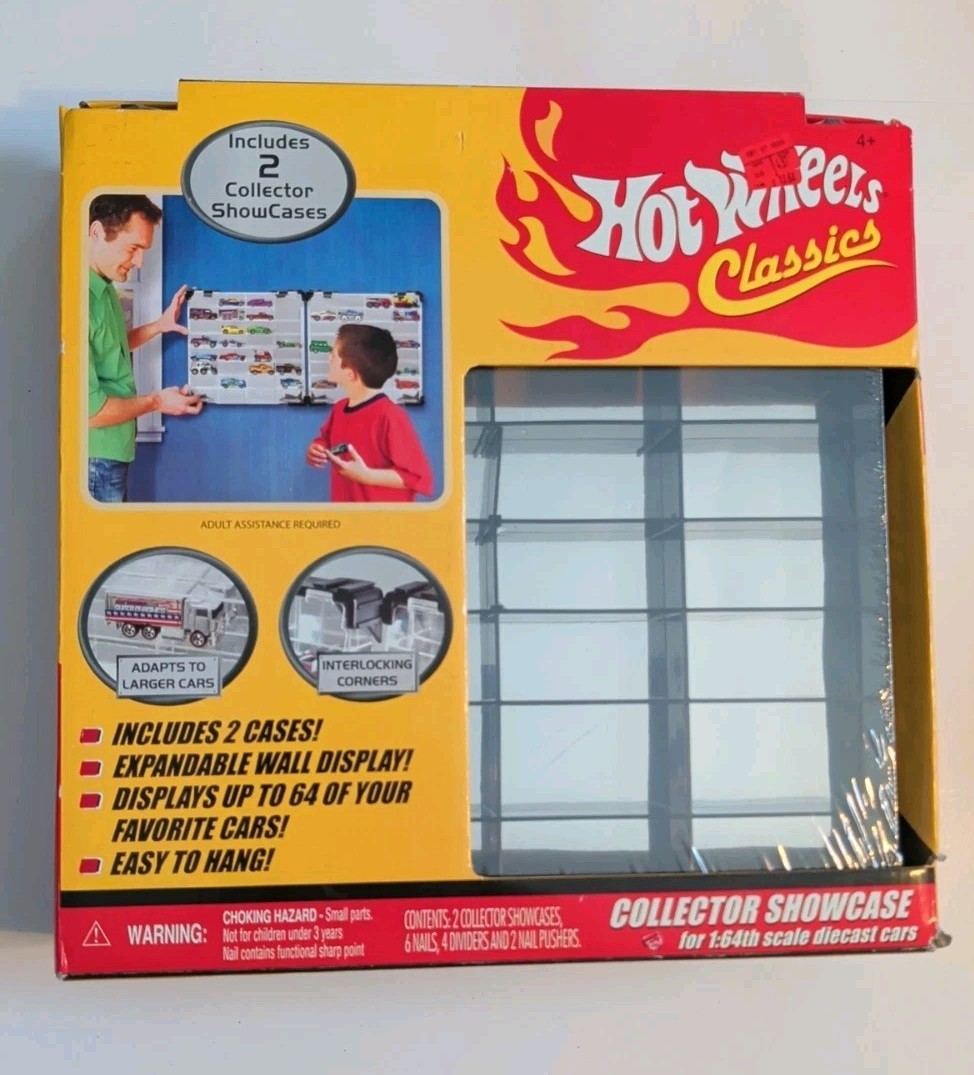 Hot Wheels Classics Collector Showcase Two Cases in Box Wall Display Set