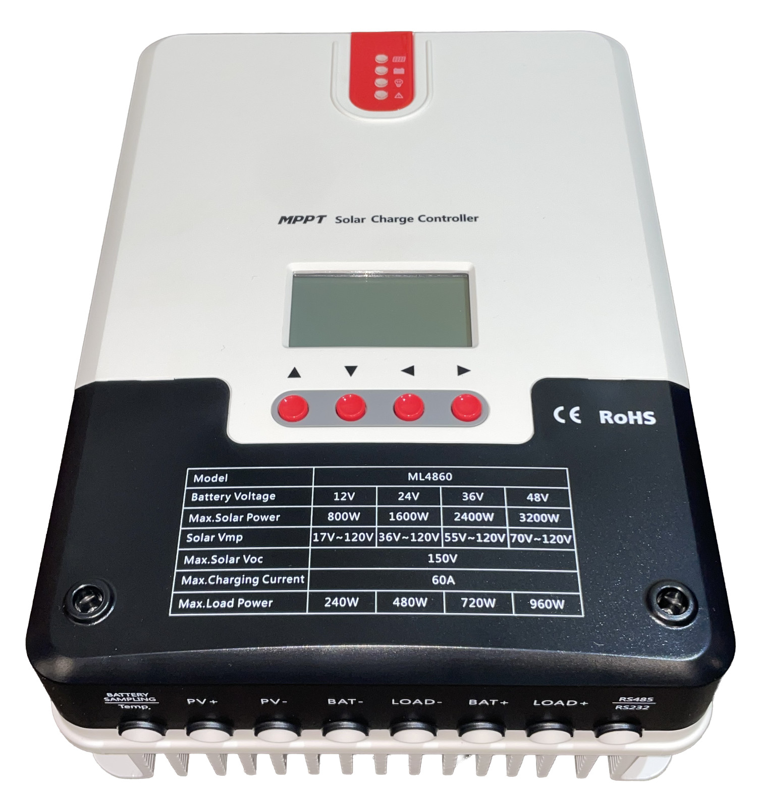 SRNE Solar 60A, 12V/24V/36V/48V Auto, MPPT Solar Charge Controller #ML4860N15