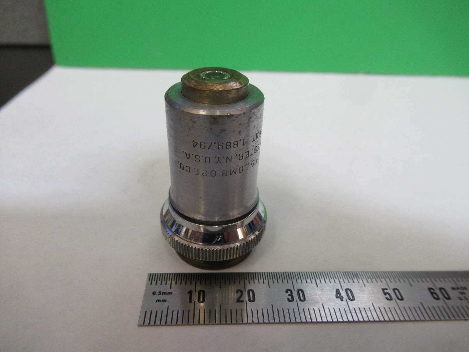 VINTAGE OBJECTIVE BAUSCH LOMB 43X OPTICS MICROSCOPE PART AS PICTURED &A9-B-18
