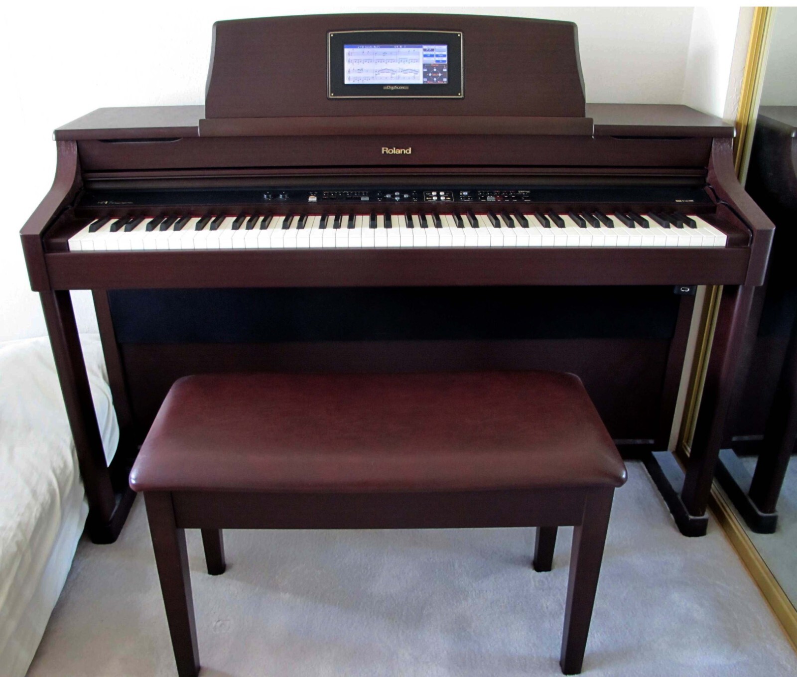 Roland HPi-7s Digital Interactive Piano w/Big Bench for Duet Playing 88 Keys