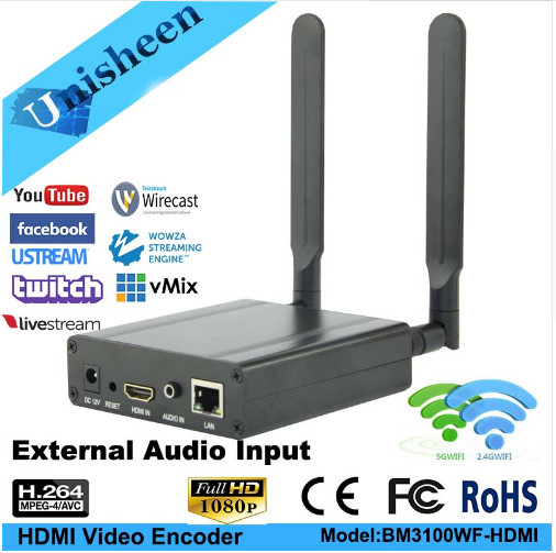 MPEG4 H.264 HDMI WIFI Video Encoder facebook youtube live streaming Broadcast 5G