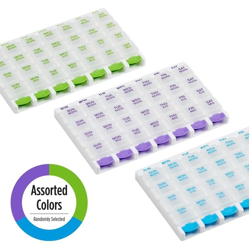 7 Day Pill Organizer Weekly Medication Travel Friendly Easy Use Durable Design