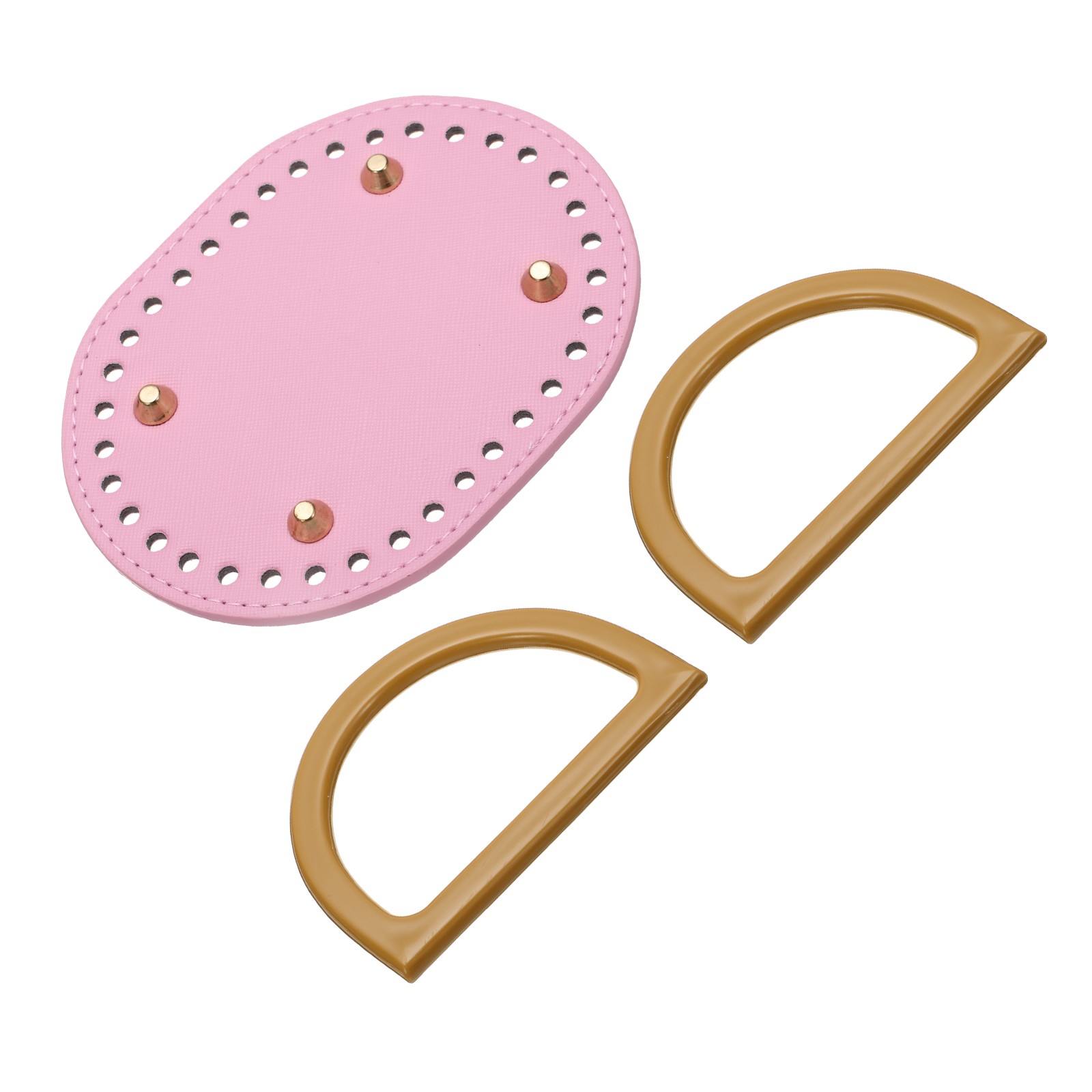 Bag Bases for Crochet 5.7" x 4.3" Oval Bag Bottom Shaper with Handle Pink