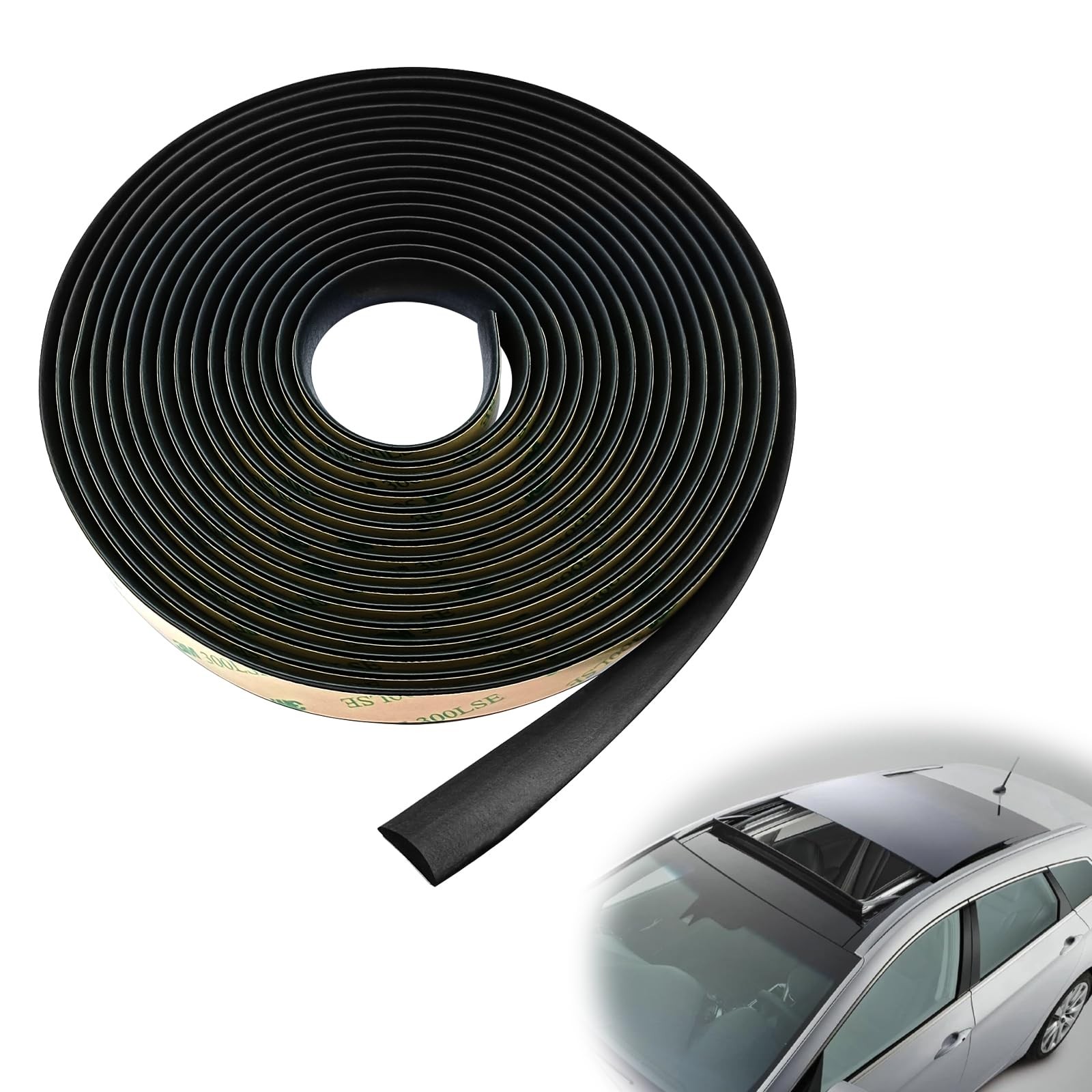 16.5FT/5M Car Windshield Seal Strip & Sunroof Rubber Seal, Universal Automoti...