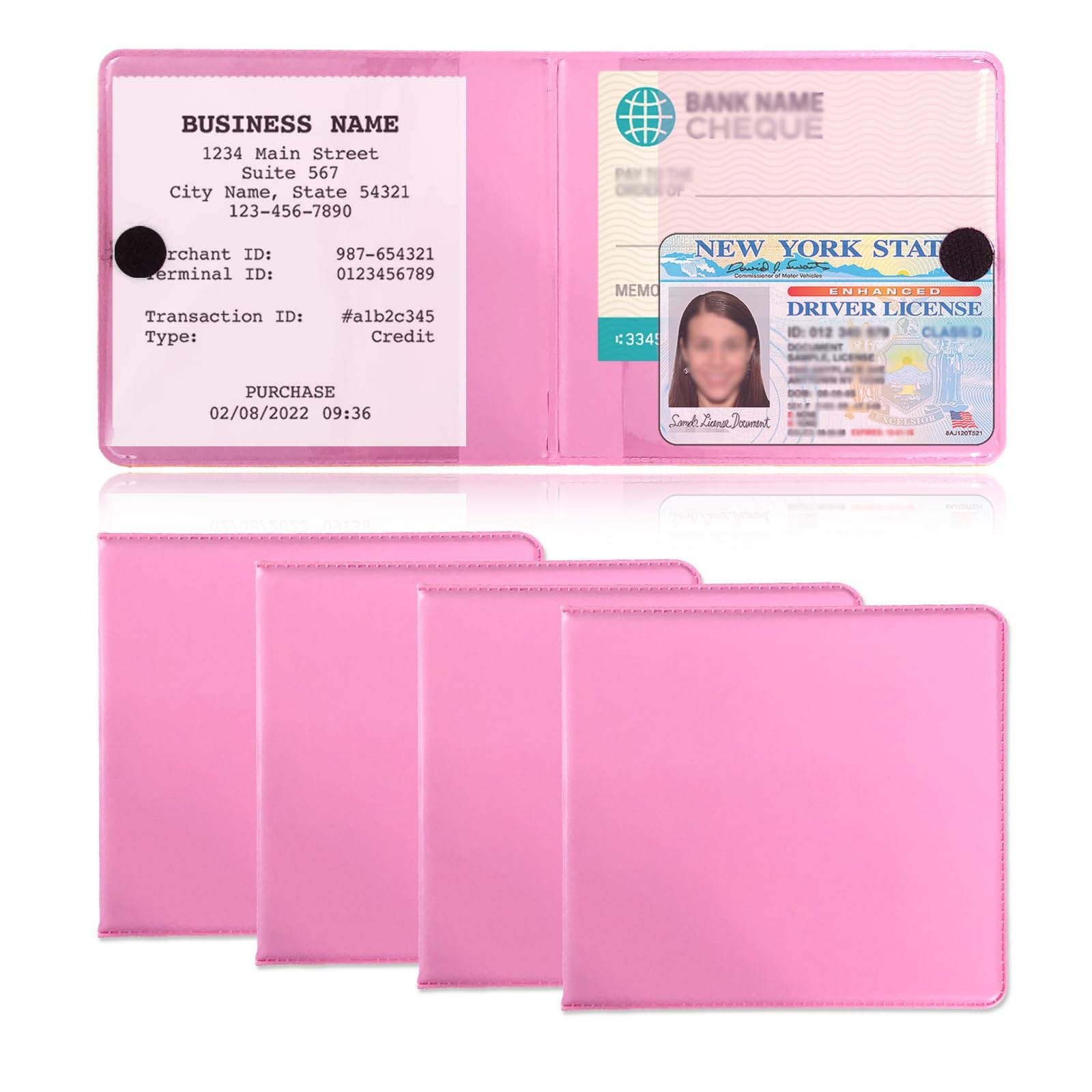 Kewucn Car Registration Holder Pink 4pc