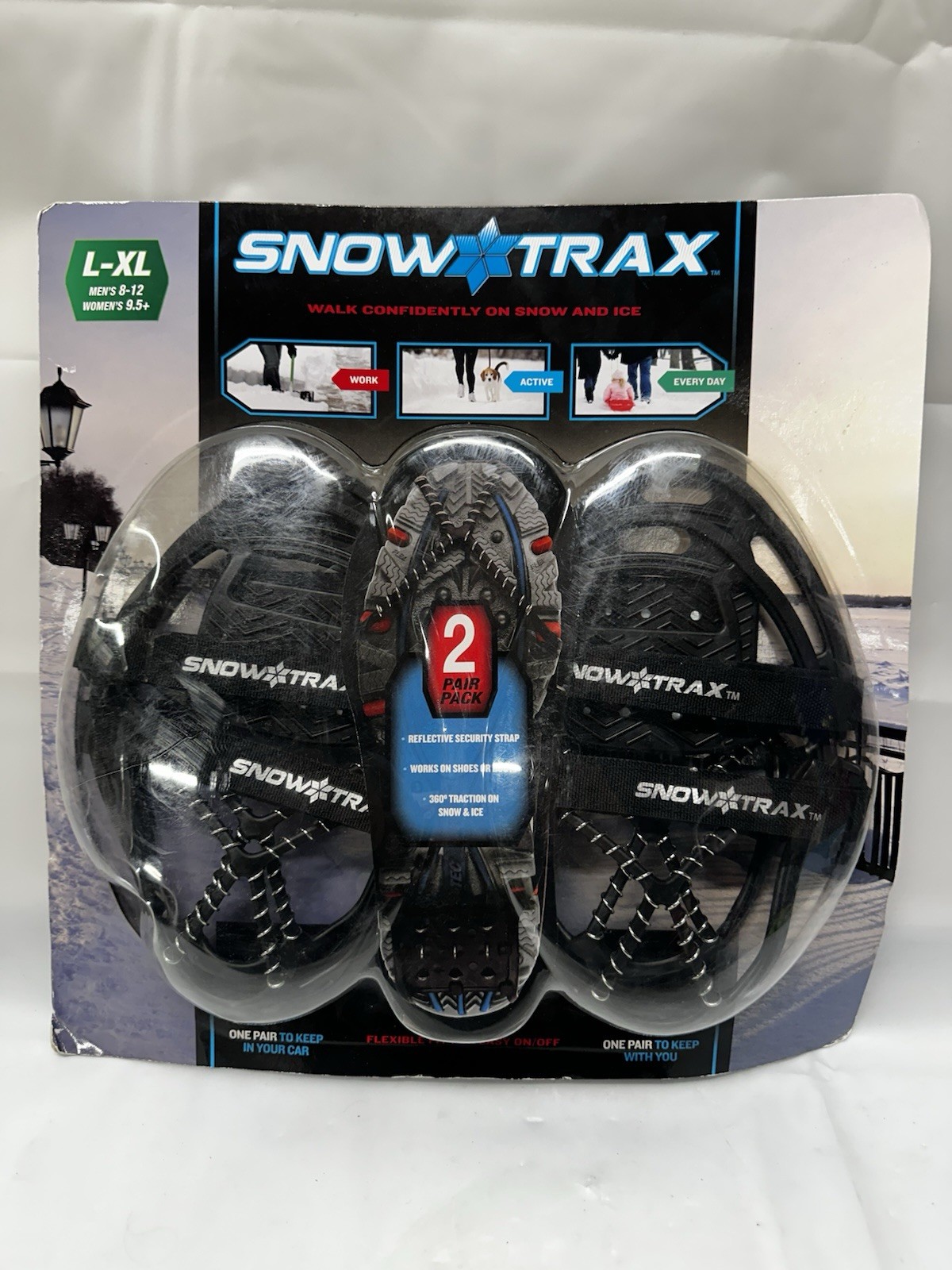 Snowtrax by Yaktrax Traction Gear L-XL, Men 8-12 Women 9.5+ 2 pairs