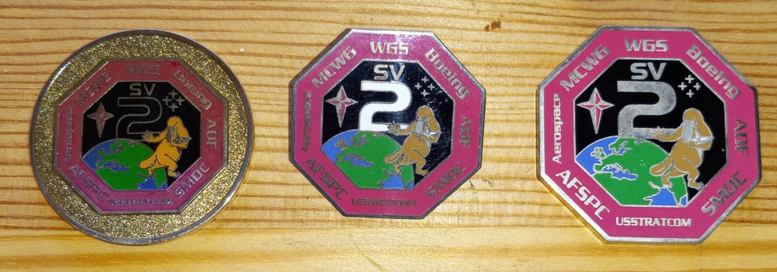 Original USAF 45SW 5SLS Delta IV WGS-2 Mission Launch Pin & Coin Set - 3pcs.