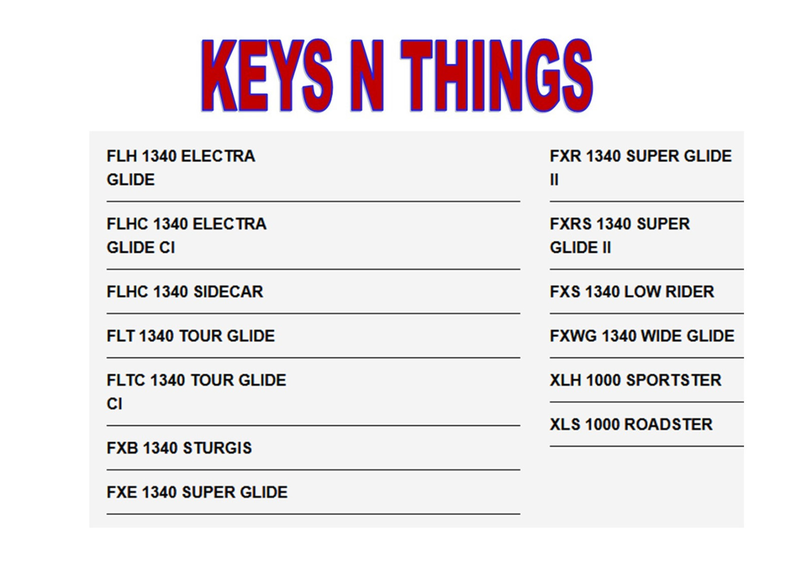 HARLEY DAVIDSON KEY BLANKS OR KEYS CUT TO YOUR ORIGINAL CODE