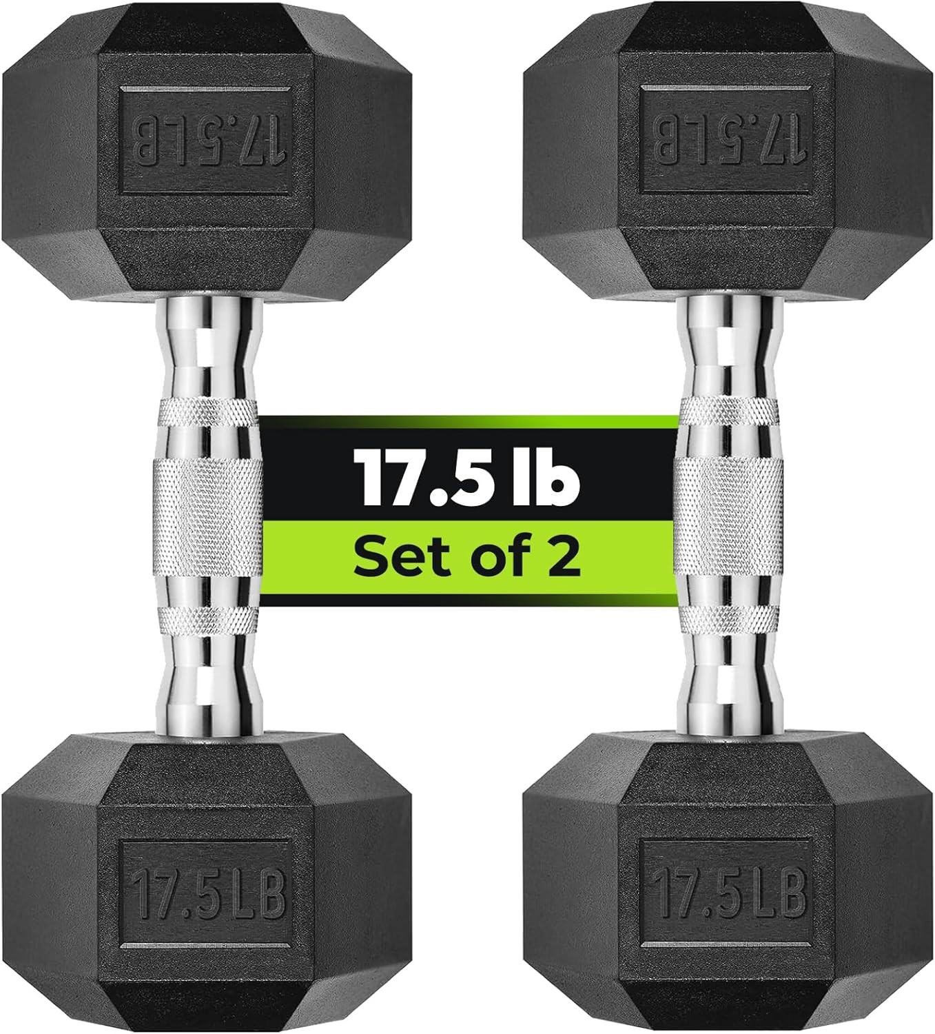 Hex Dumbbell Set, 2.5-65 Lb Rubber Encased Exercise & Fitness Dumbbells, Weights