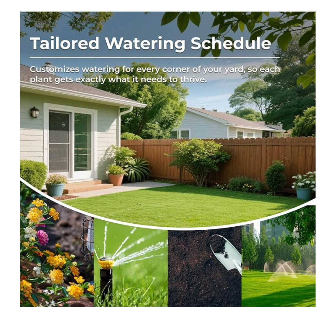 Smart Sprinkler Controller 6 Zone WiFi Irrigation System w/ App & Weather Sched.
