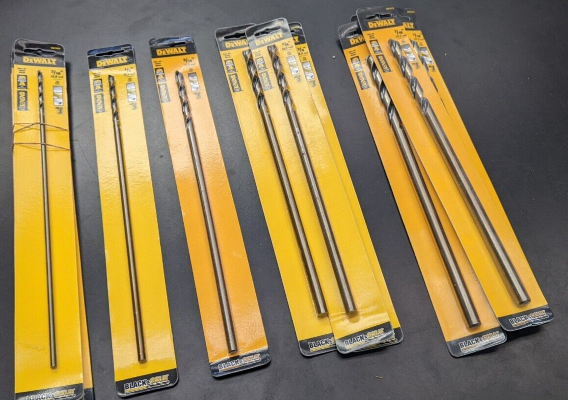 New DEWALT BLACK & GOLD 12" Drill bit- Select Size- Split Point- Free Shipping