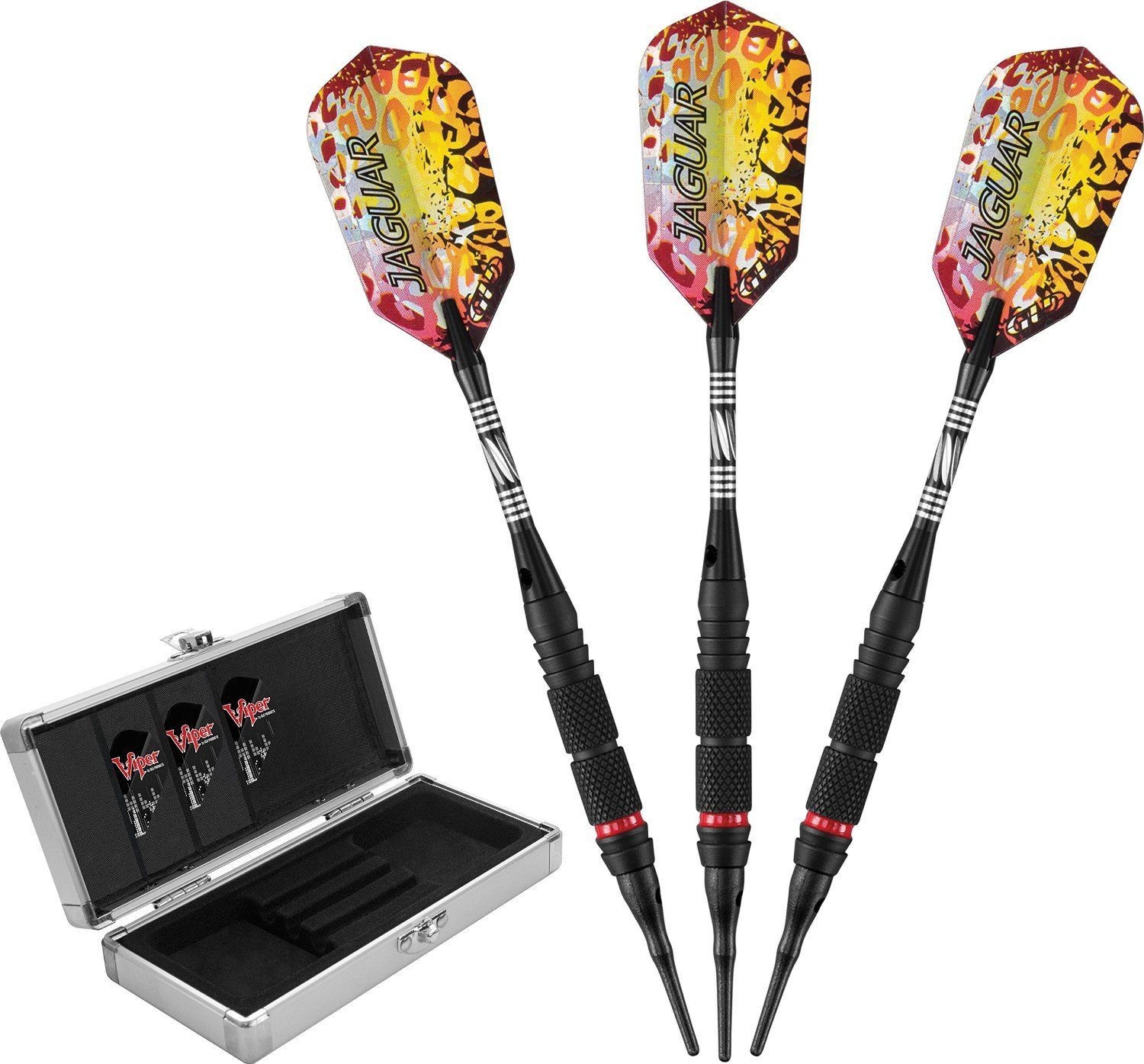 Viper Jaguar Tungsten Soft Tip Darts 2 Knurled Rings 18 Grams