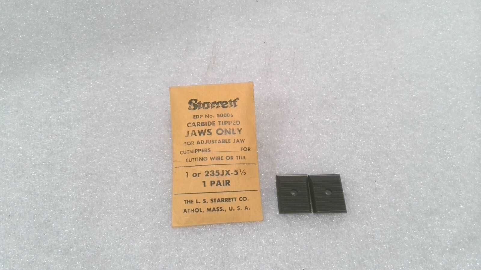 STARRETT PT01931-1 CARBIDE TIPPED JAWS, 50006, 1 OR 235JX-5 1/2, (1 PAIR)