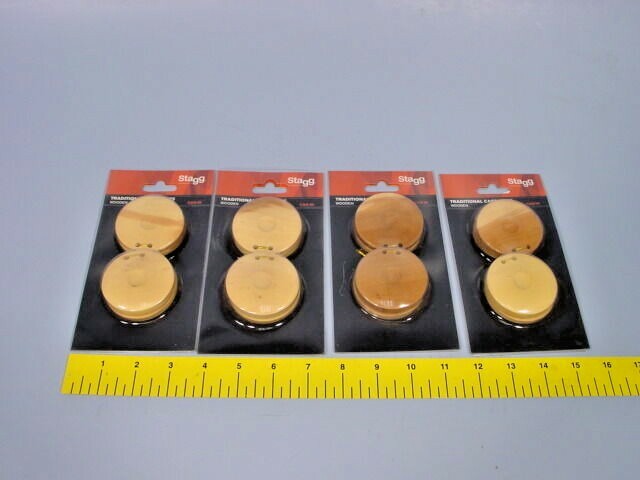 *Lot of 4 Stagg Instrument CAS-W Wooden Castanets