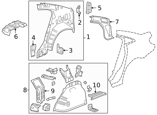 Genuine GM Driver Side Rear End Upper Panel Reinforcement Extension 95215176