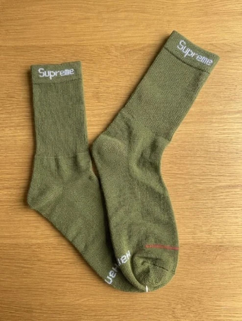 Green Crew Socks 4 Pack Size 6-12 Cotton Streetwear Supreme Hanes Comfort New