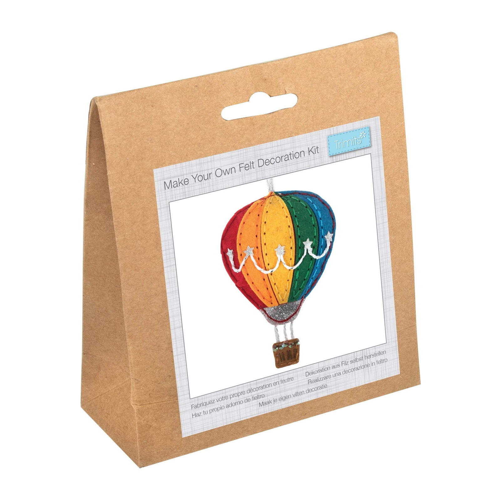 Trimits Felt Decoration Kit Ð Hot Air Balloon, 2x6x13cm, Includes Pre-Cut felt
