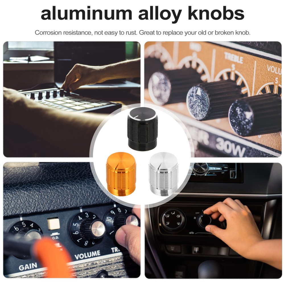 12 Pcs Aluminum Alloy Rotary Potentiometer Knobs Replacement for Audio Use