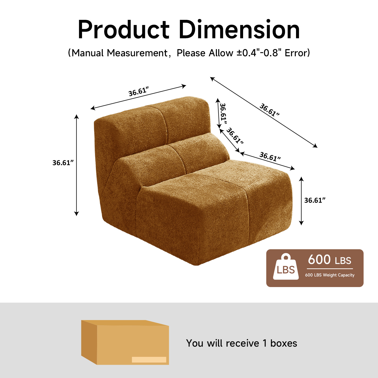 Luxury Bouclé Teddy Fleece Single Sofa Chair, Ergonomic Compress Accent Chair,