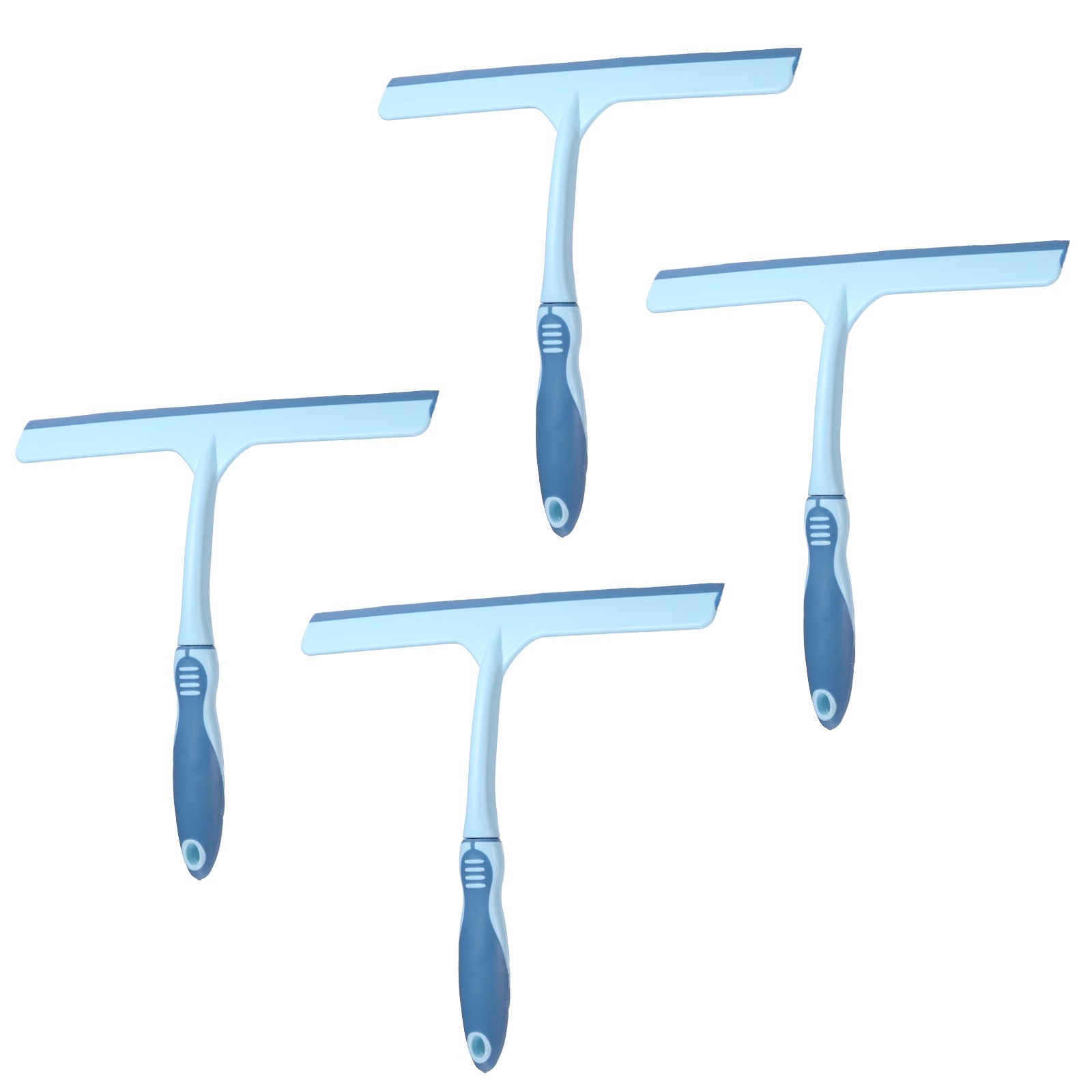 4 Pack 10 Inch Shower Squeegee for Glass Doors & Mirrors, Blue