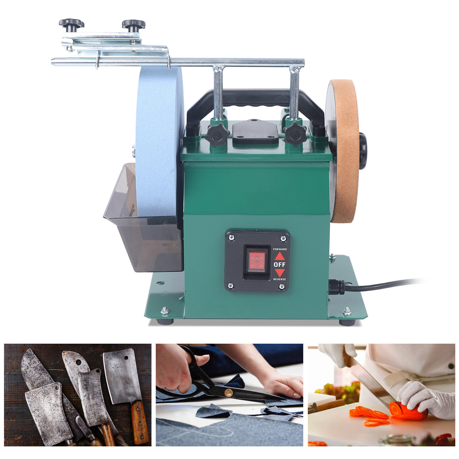 Knife Sharpening Machine 10-Inch Two-Direction Water Cooled Wet & Dry Sharpener