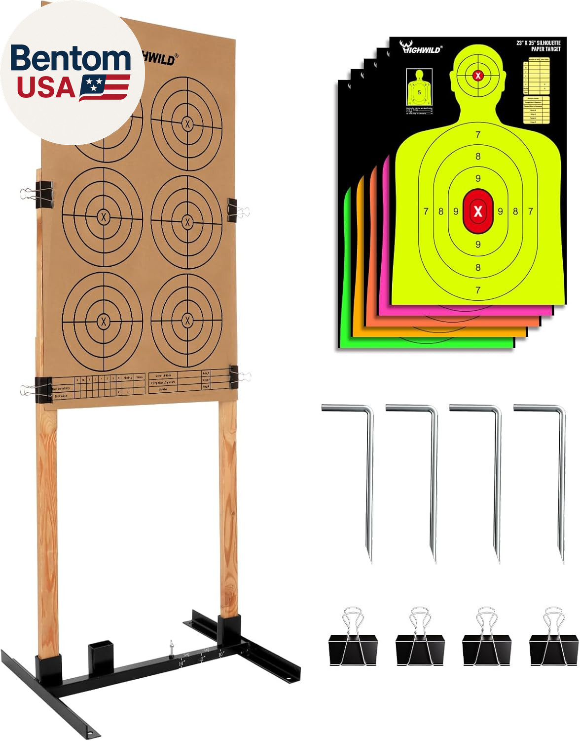 Adjustable Target Stand Base for Paper Shooting Cardboard Silhouette H Shape Sta