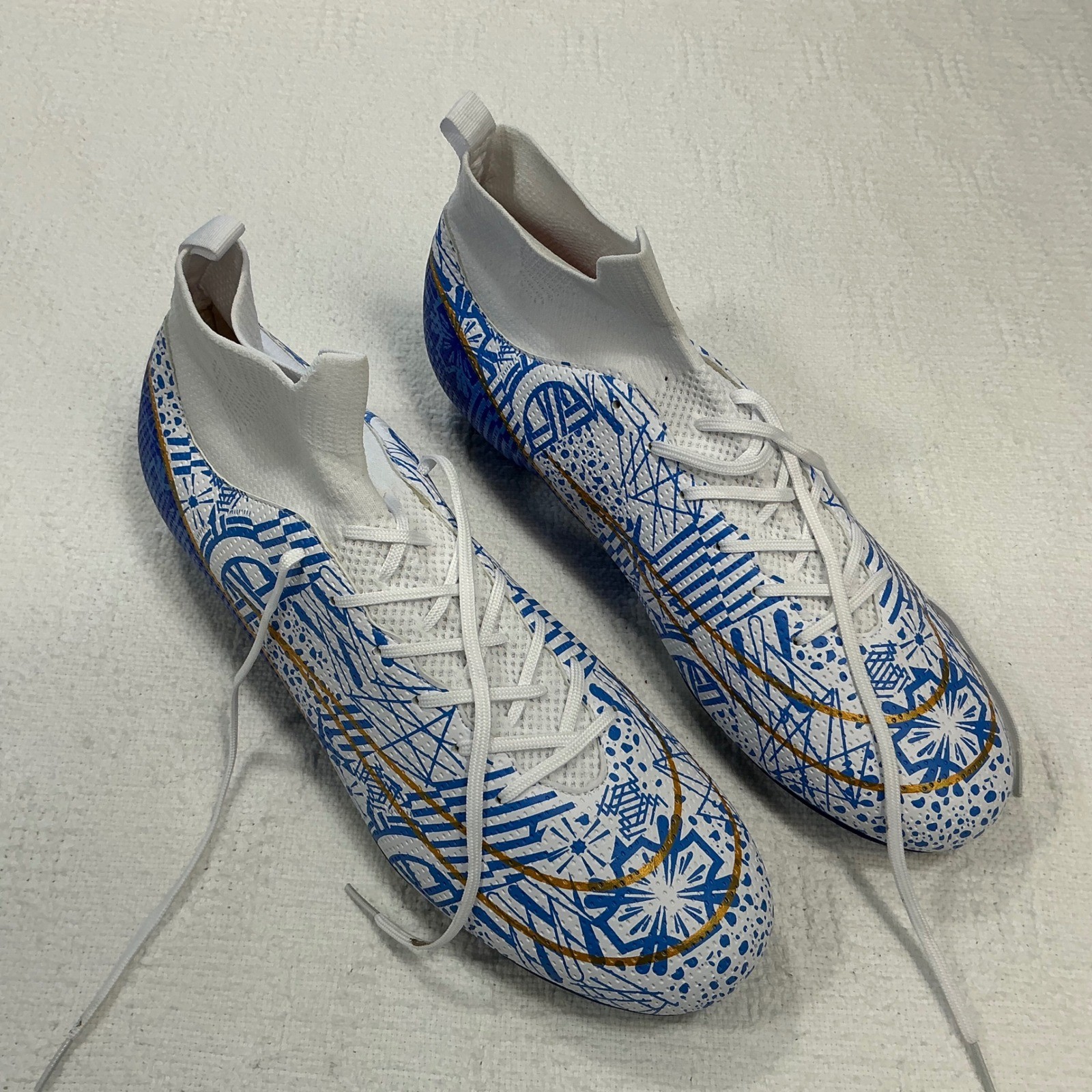 Nike Biayvisas Blue White Soccer Cleats Mens EU 41 Firm Ground Football Boots