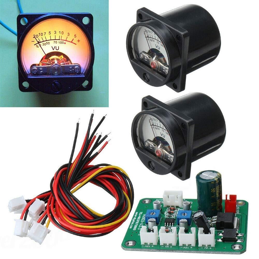 Vu Meter 2x Panel Vu Meter Warm Back Light Recording & Audio Level Amp with Driv