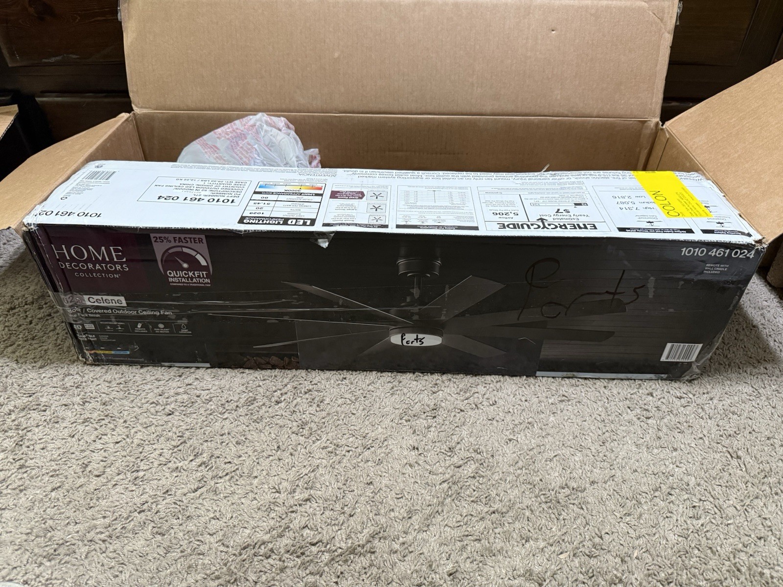 1010461024 Celene 62" Black Ceiling Fan REPLACMENT MOUNTING BRACKET & CANOPY