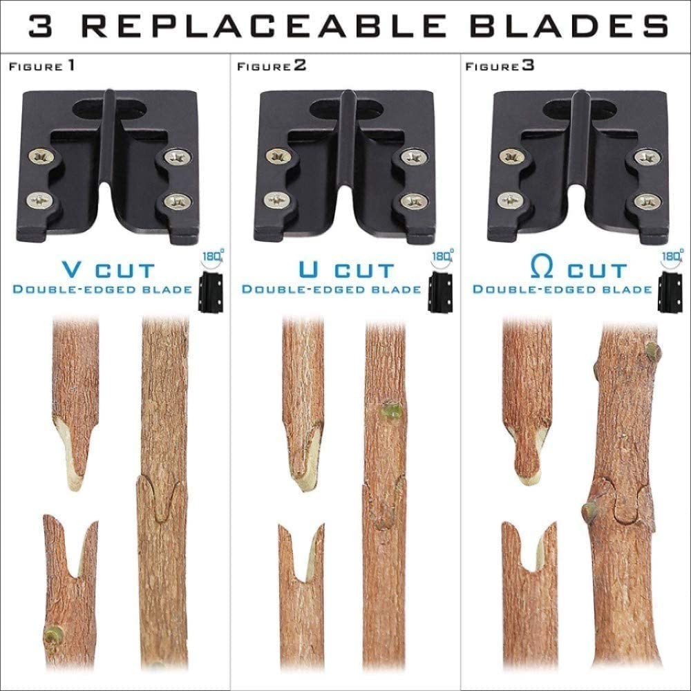 2 in 1 Grafting Tool Pruner Kit Gardening Pruning for Fruit Tree Black