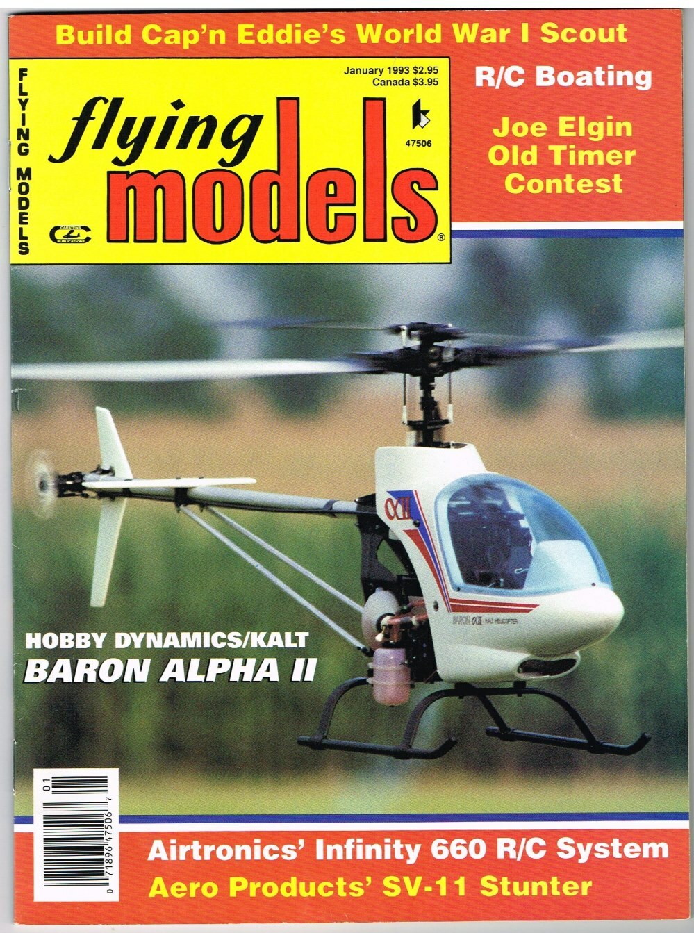 FLYING MODELS magazine January 1993 Captain Eddies World War I Scout: RC