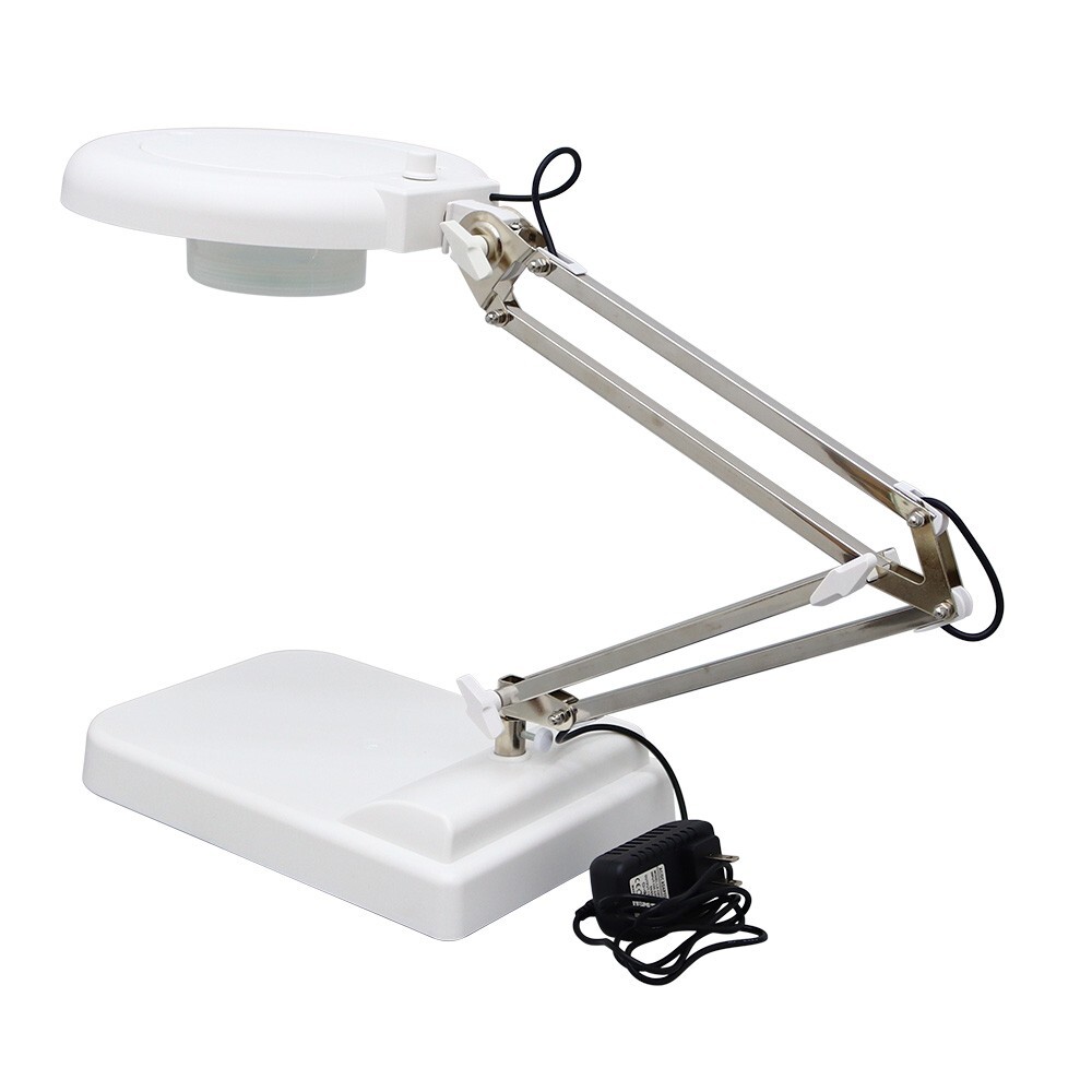 30x Magnifier Lamp with Led Light Adjustable Brightness White Glass 127C HD lens