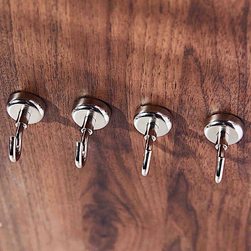 4 Silver Hanging Metal MAGNETIC HOOKS Home Tools Craft Holders Party Supplies