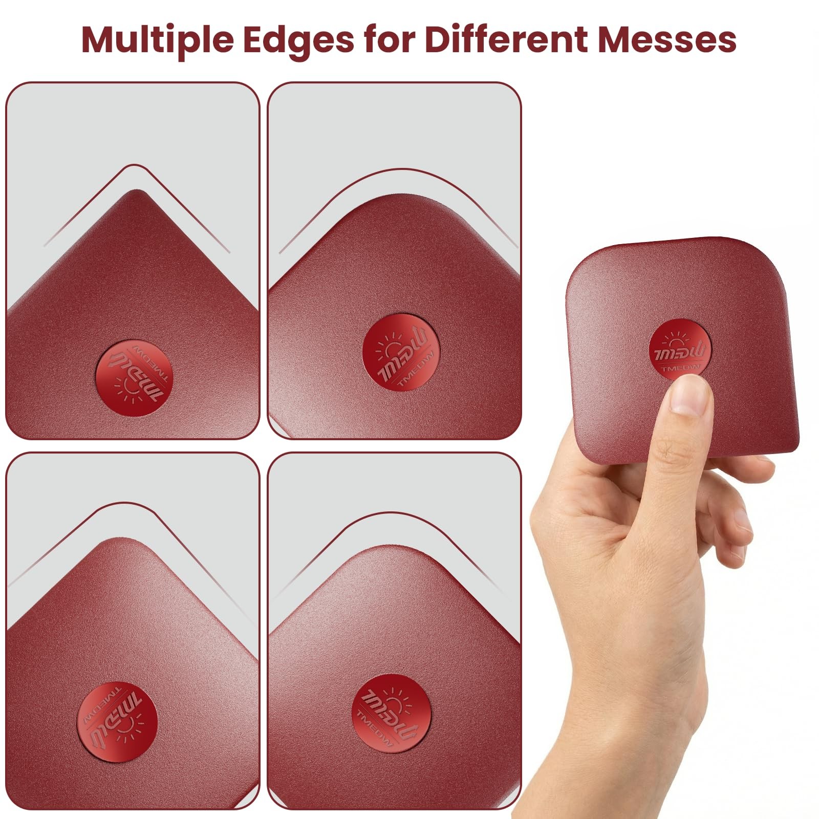 TMEDW Pan Scraper, 5 Pcs Pot Scraper Plastic, 5 Pcs, Red