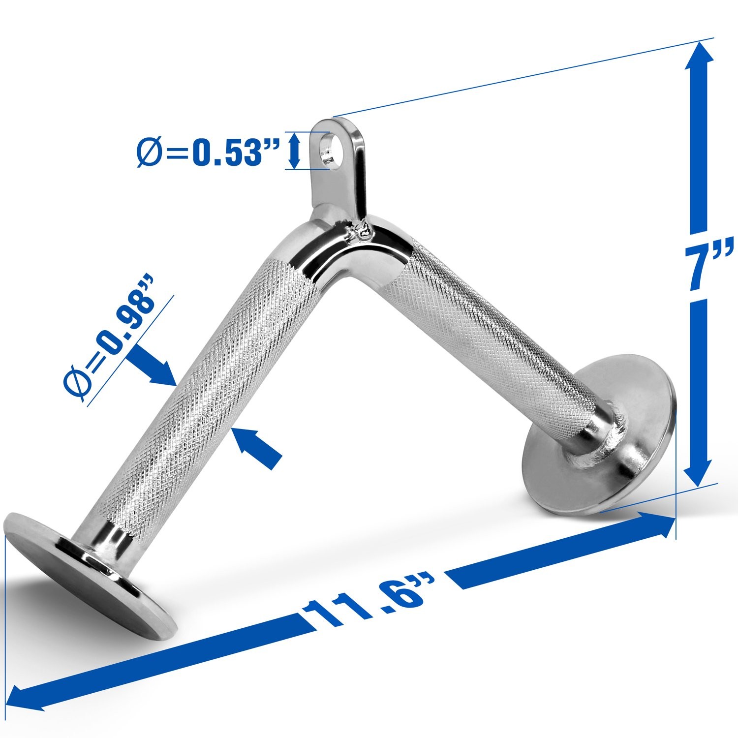 Chrome V Bar Cable Attachment for Tricep Bicep Curls Multi Workout Gym Use