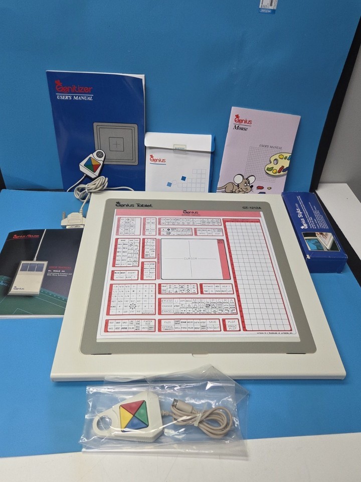 GENIUS GT-1212A GRAPHICS TABLET DIGITIZER 12x12 NEAR MINT BOXED 1989 VINTAGE