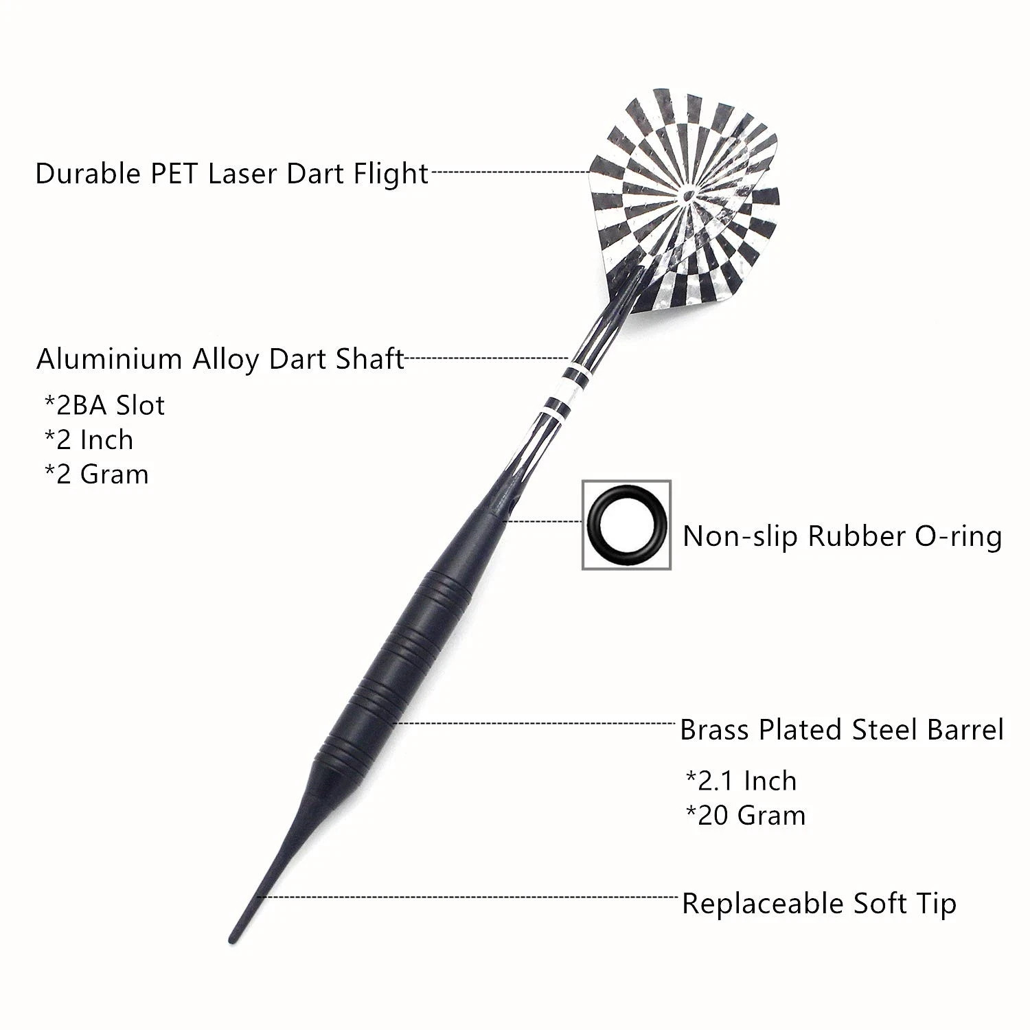 Soft Tip Darts Set for Electronic Dart Board 22g Plastic Tip Darts Se...