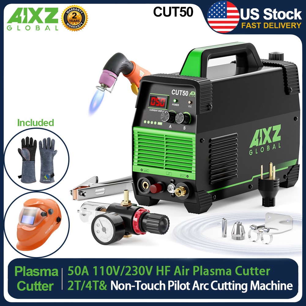Non-Touch HF Pilot Arc Plasma Cutter ,80% Duty Cycle,110/230V w/Helmet for DIYer