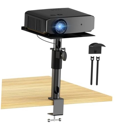 Height/Tilt/Swivel Adjustable Desktop Projector Stand Table for Aurzen 1- Pack