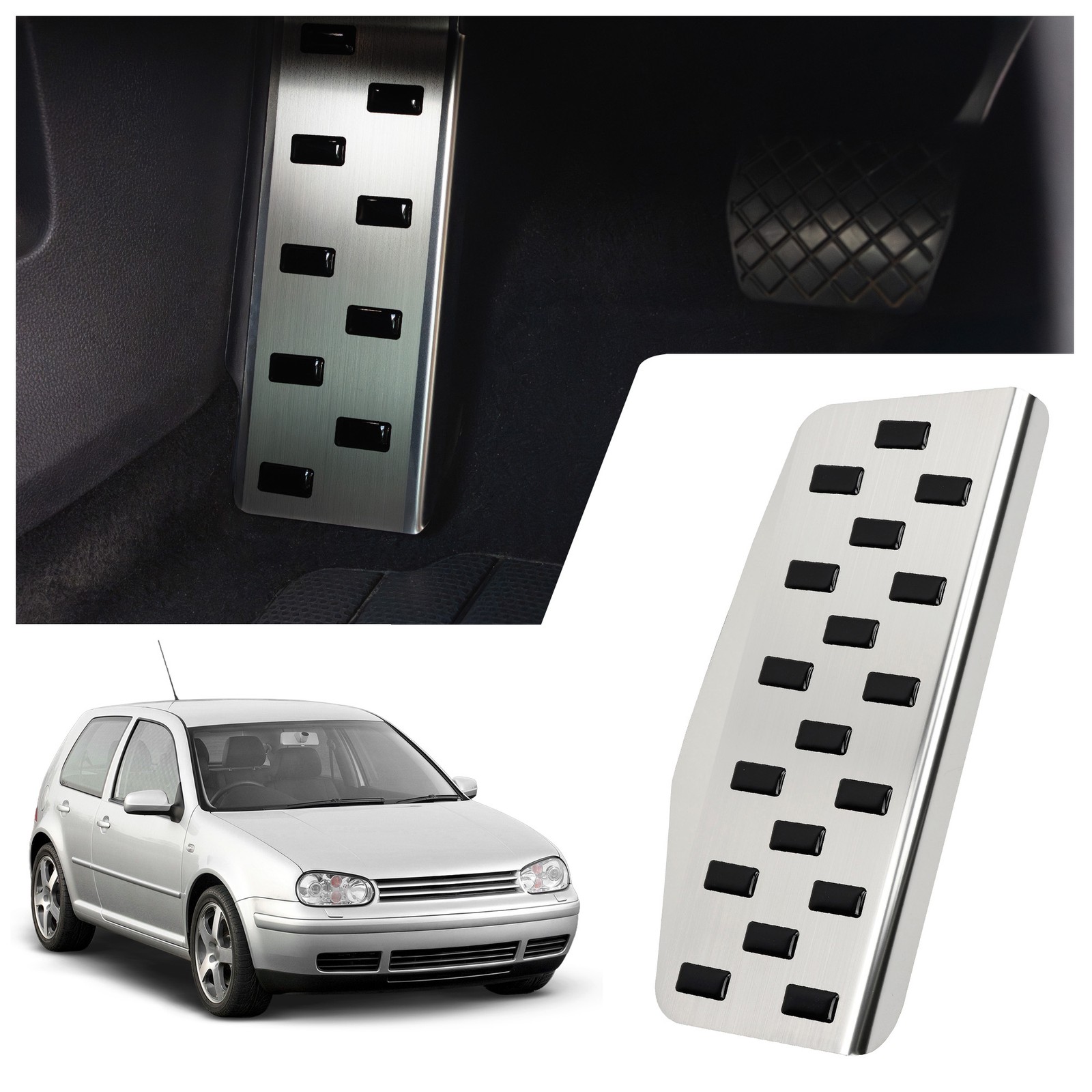 Footrest for Volkswagen VW Golf Hatchback (1J) 5D 1997-2003 Black | Silver