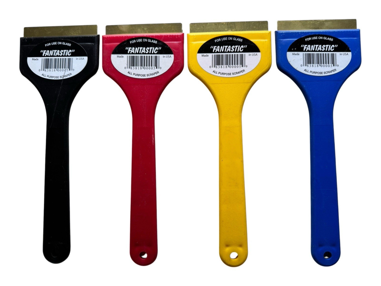 Set of 4 Windshield Ice All-Purpose Scrapers - Multicolor