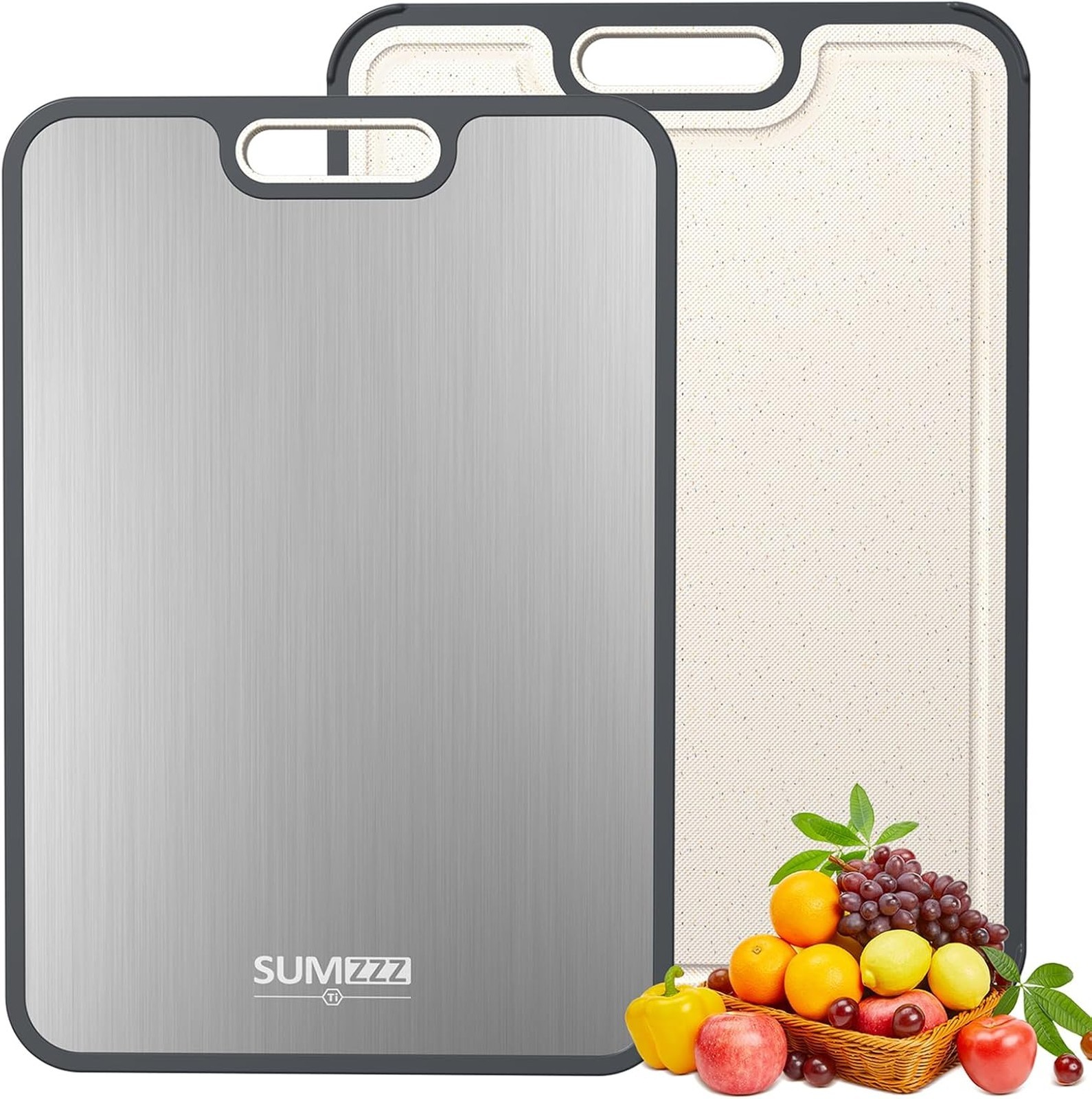 Titanium Cutting Board for Kitchen Double Sided Food Grade Large 15x10.3 Inches