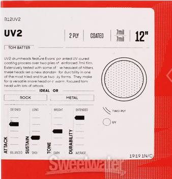 Evans UV2 Series Coated Drumhead - 12"
