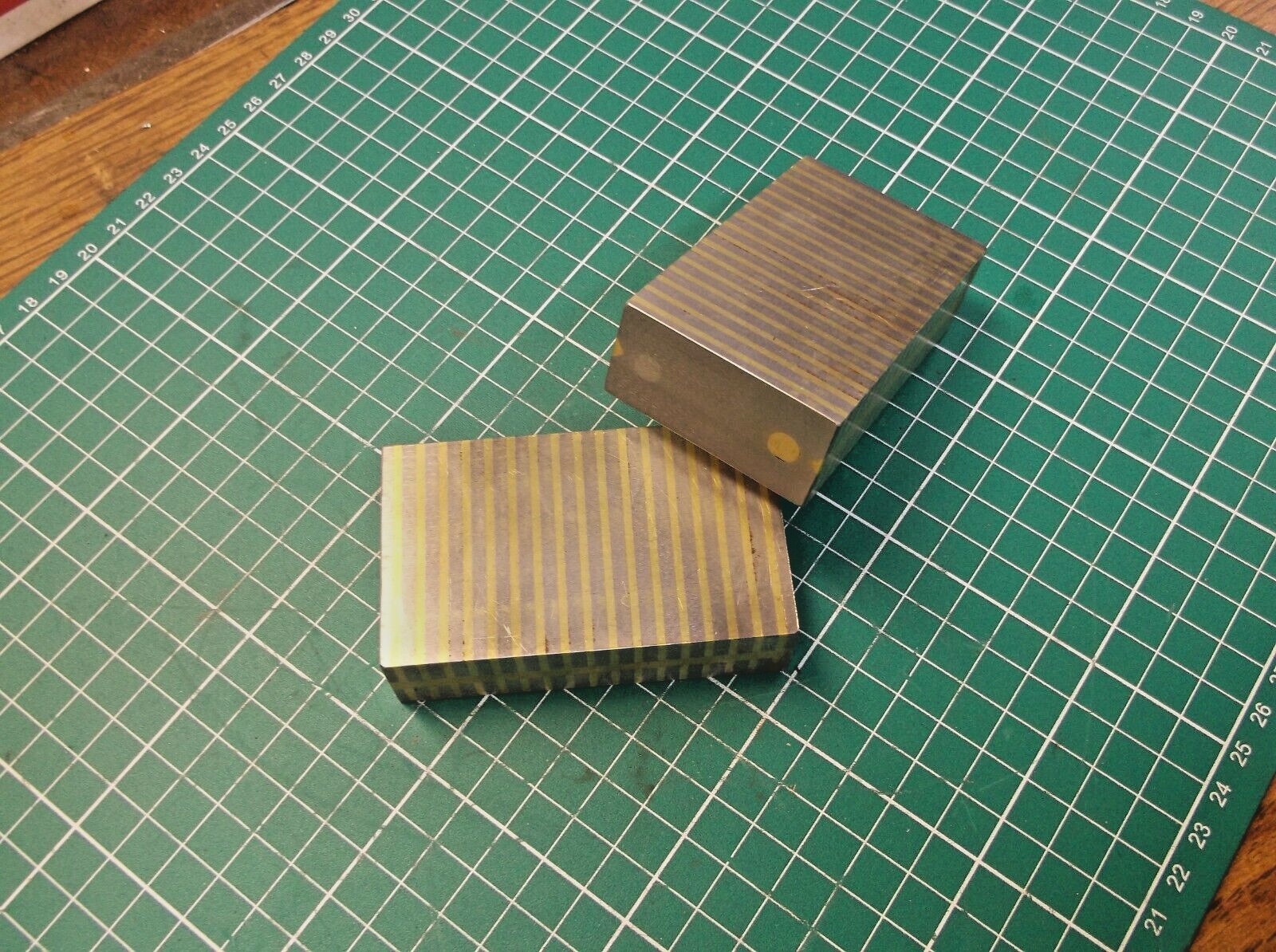 TWO MATCHED MAGNITIC PARALLELS NICE CONDITION BRASS AND STEEL CONSTRUCTION