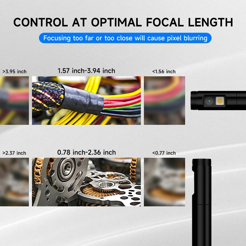1920P Borescope Dual Lens Endoscope Camera 8 LED Lights for iOS/Android 3.3FT