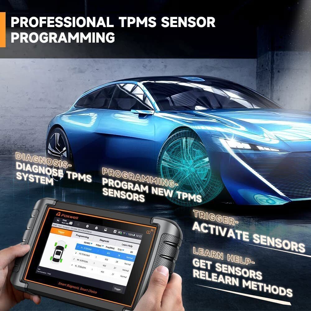 FOXWELL NT809TS OBD2 Scanner Diagnostic Tool TPMS Programming Car Bi-Directional