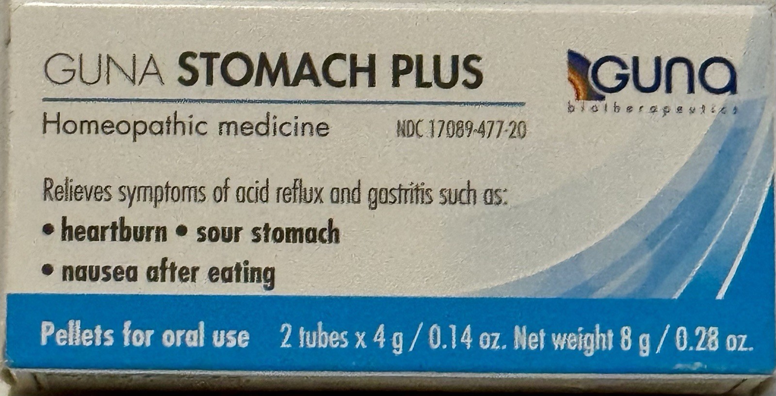 GUNA Stomach Plus Homeopathic Digestive Stomach Acid Balance - 2 Tubes BB 10/29