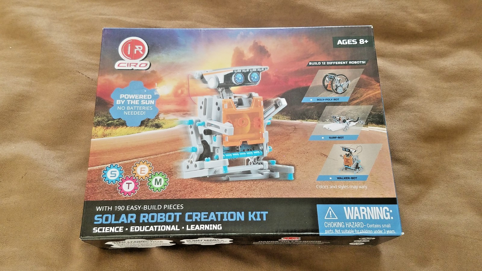 IR CIRO STEM Solar Robot Creation Kit Build 12 Differen Robots 190 Pieces Sealed