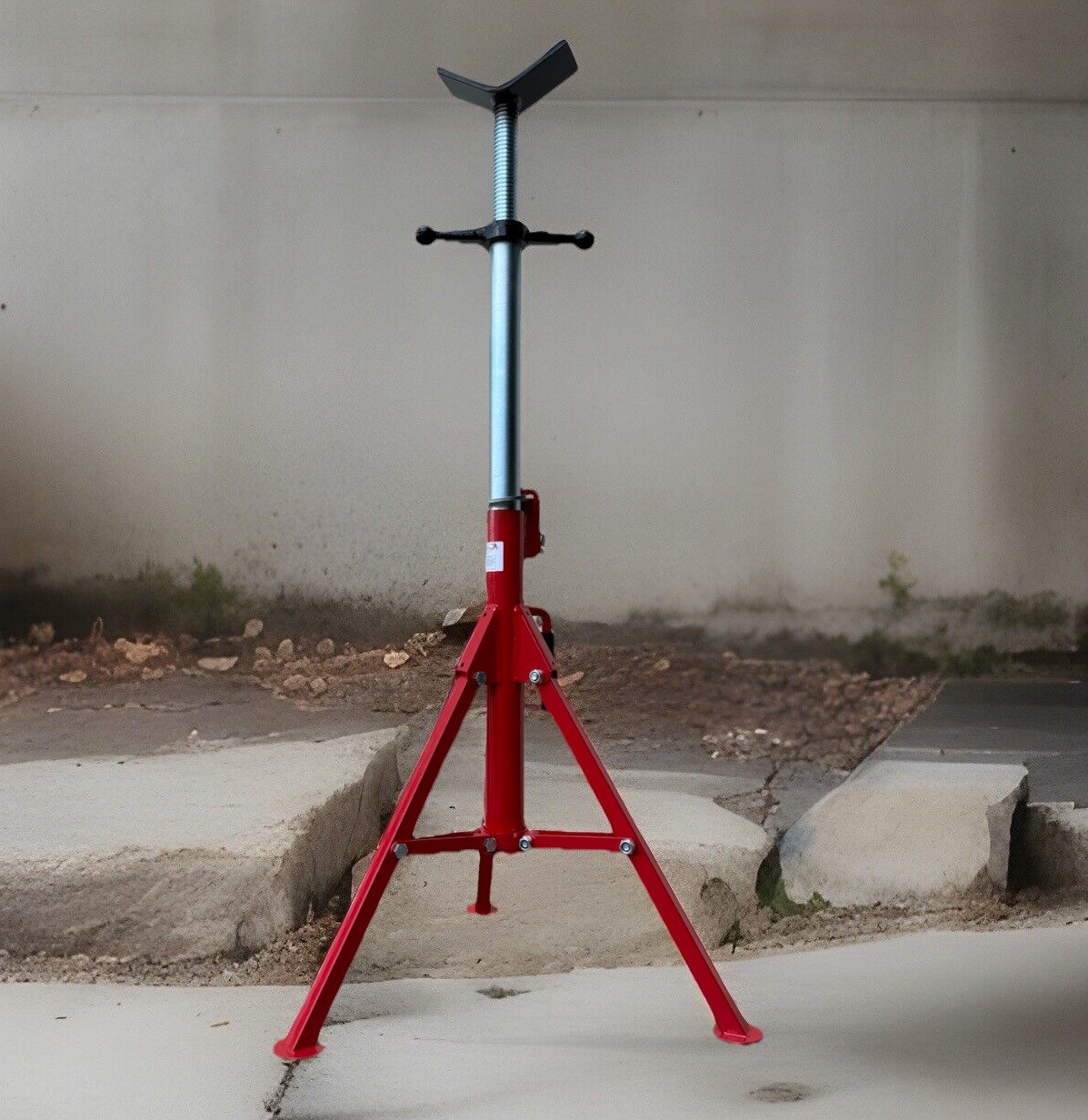 Adjustable V-Head Pipe Stand Folding Tripod 28"-48" Height 1/8"-12" Pipe Steel